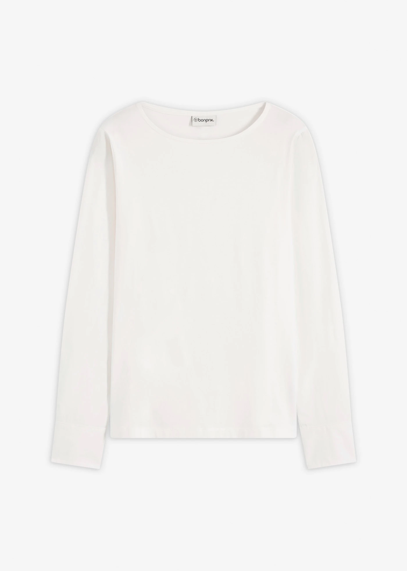 Longsleeve van katoen met mouwen van popeline • wolwit • bonprix online shop