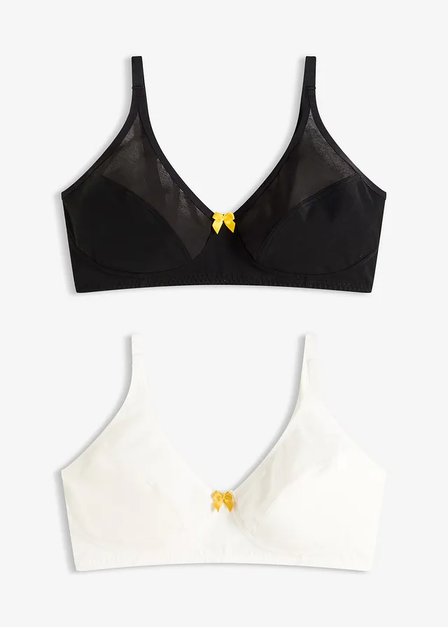 Sutien fără armătură cu bumbac (set/ 2 buc.)