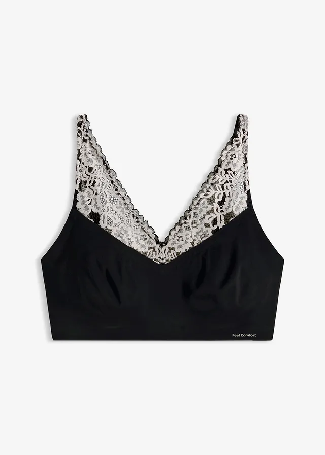 Soutien-gorge bralette découpe laser Feel Comfort • noir-écru • Boutique bonprix