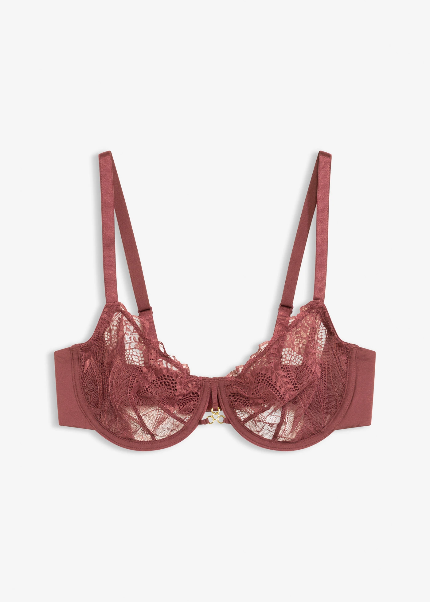 Sutien cu armătură din dantelă fină • roșu burgund • magazin bonprix