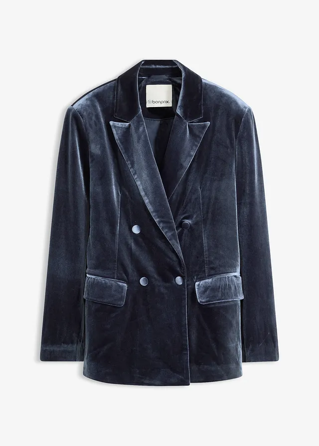 Fluwelen blazer, Kleur: donkerblauw