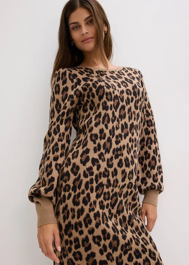 Robe en maille • beige léopard • product-page.page-title-suffix