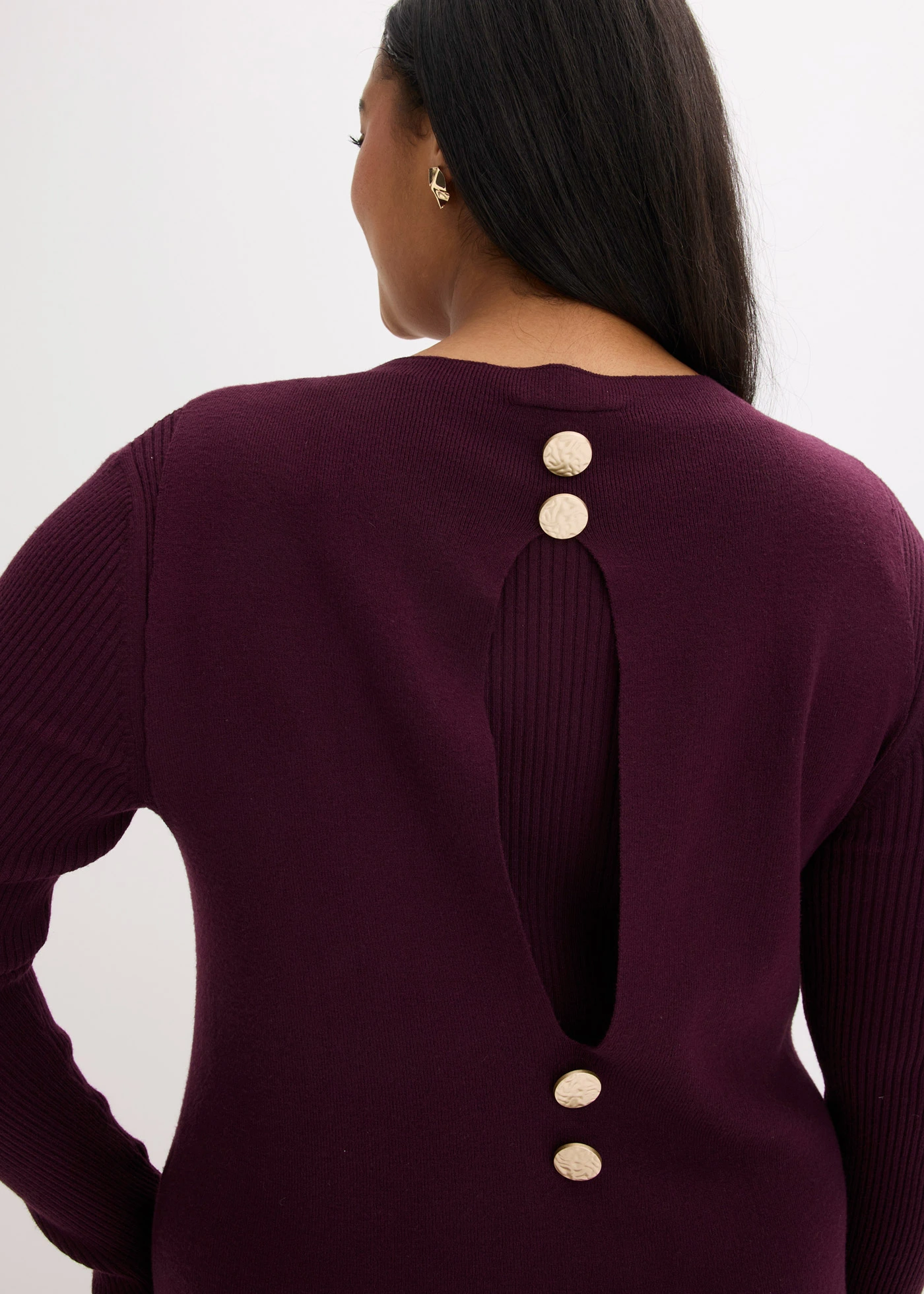 Pletené šaty s vestou (2dílná souprava) • vínově červená plus size • bonprix obchod