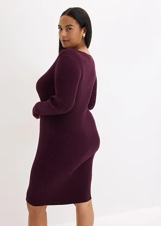 Pletené šaty s vestou (2dílná souprava) • vínově červená plus size • bonprix obchod