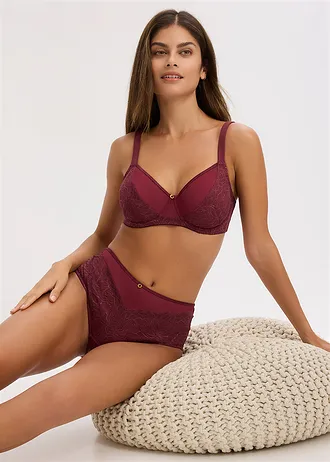 Bokové maxikalhotky s jemnou krajkou • bobulová • bonprix obchod