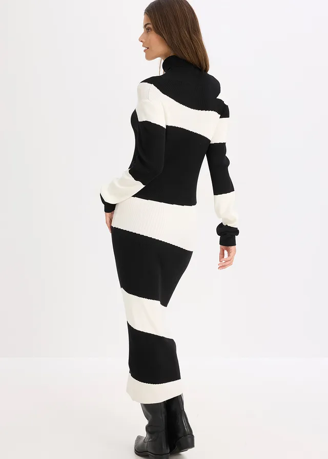 Robe en maille • noir / blanc • product-page.page-title-suffix