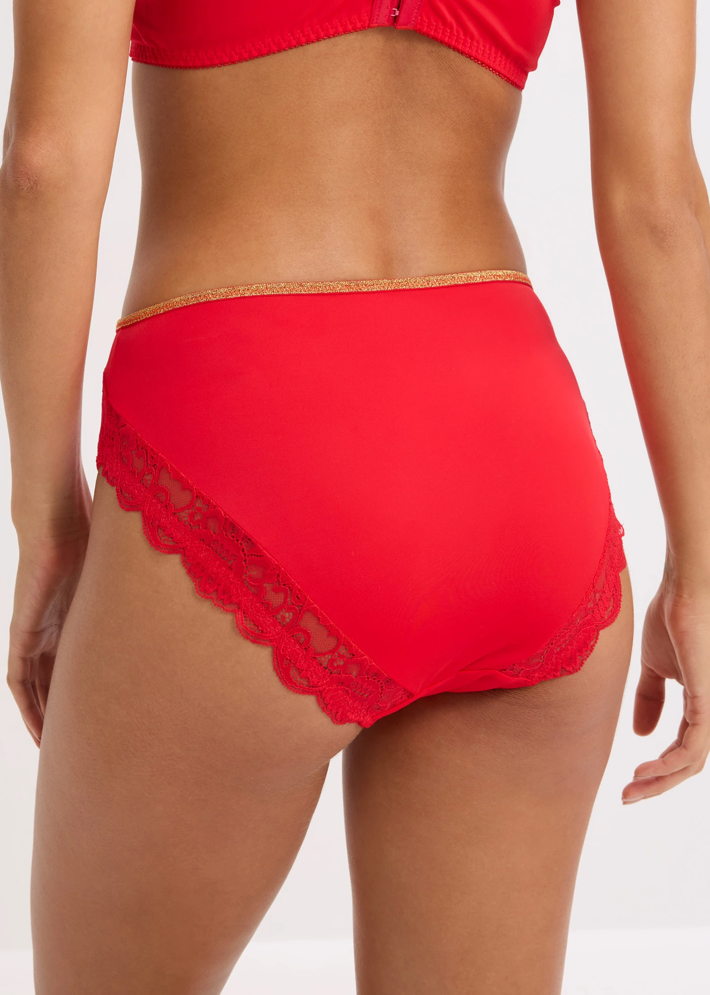Slip Maxi avec dentelle • rouge profond • Boutique bonprix