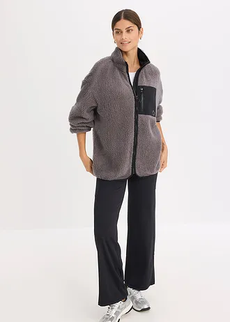 Funkční flísová oversize bunda • břidlicově šedo-černá • bonprix obchod