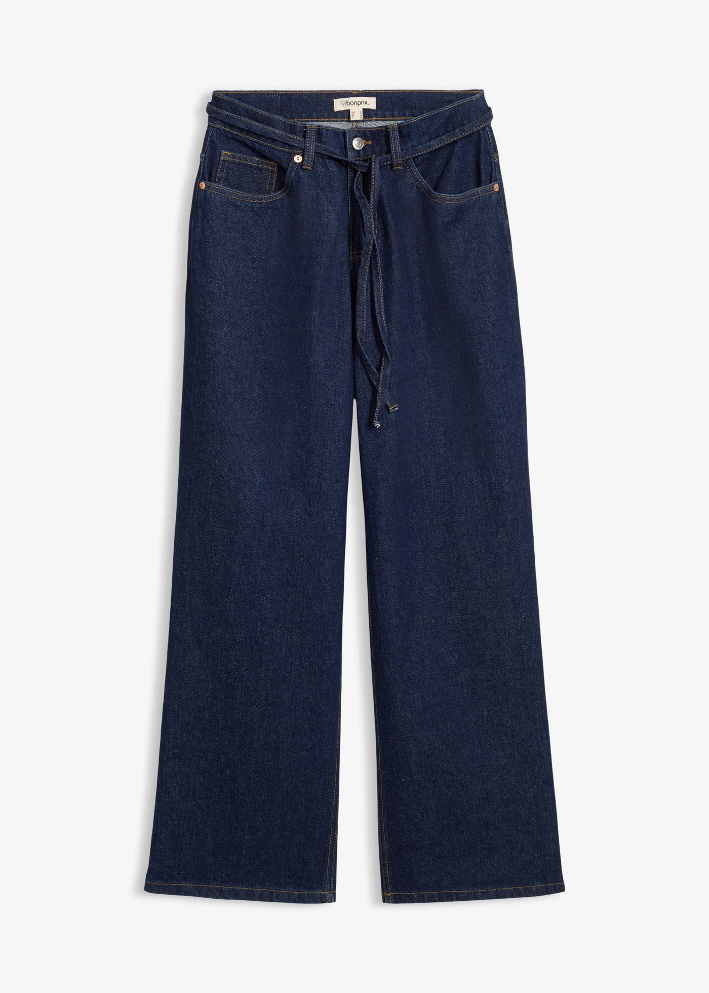 Džíny Wide Leg, Mid Waist • sytě modrý denim unwashed • bonprix obchod