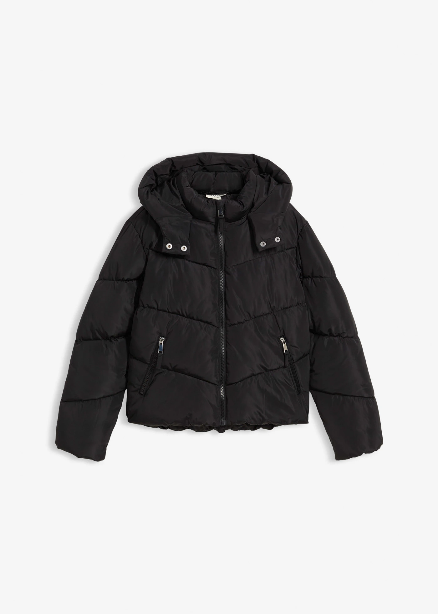 Warm gevoerd puffer jacket met capuchon • zwart • bonprix online shop