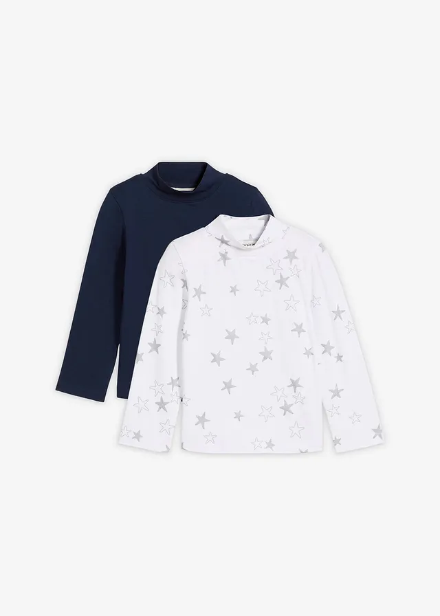 Lot de 2 T-shirts manches longues en coton extensible