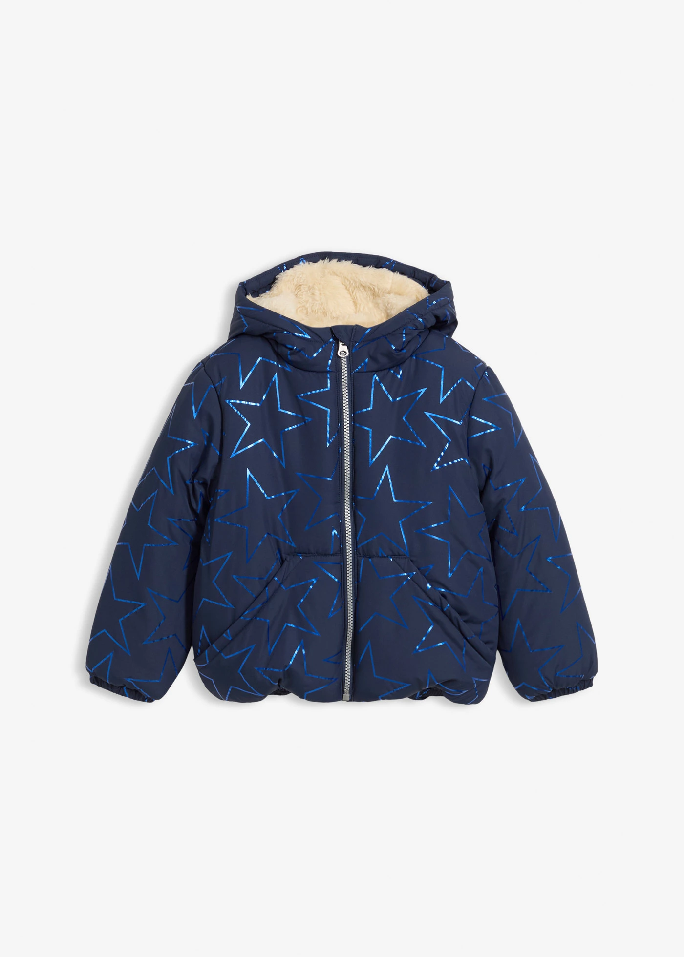 Winterjas in blousonmodel met teddy voering, waterafstotend • donkerblauw • bonprix online shop
