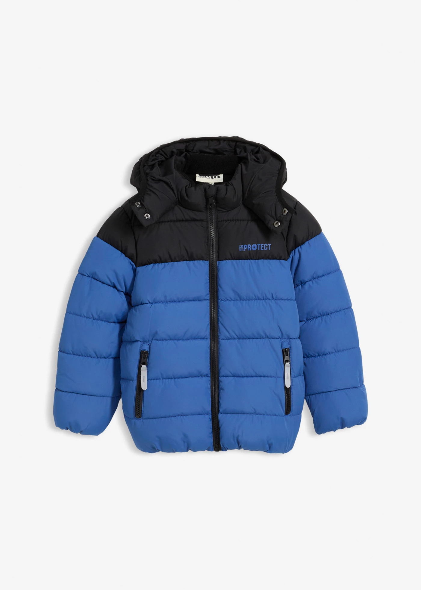 Gewatteerde waterafstotende winterjas • blauw-zwart • bonprix online shop