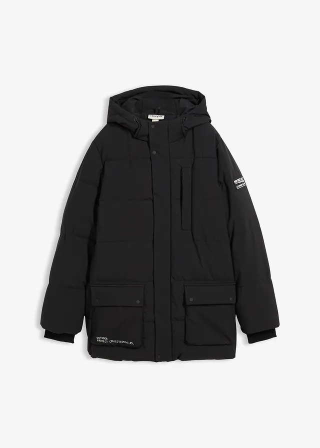 Parka matelassée à capuche et détails sportifs