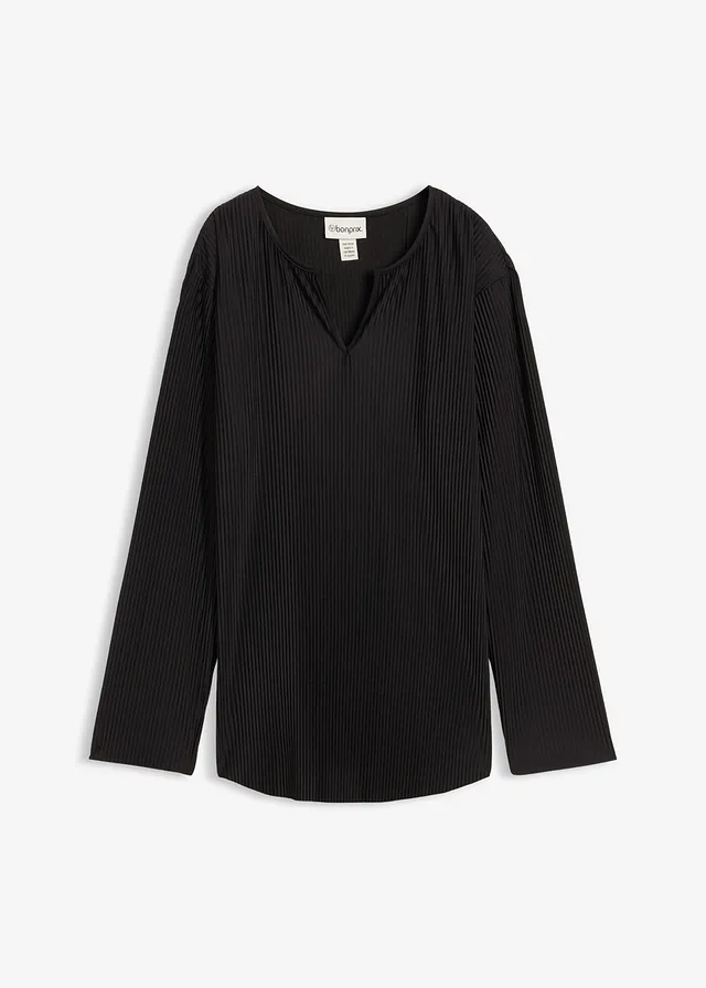 Bluză plisată • negru • magazin bonprix