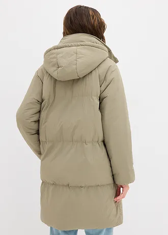 Lange gewatteerde jas • rookolijfgroen • bonprix online shop