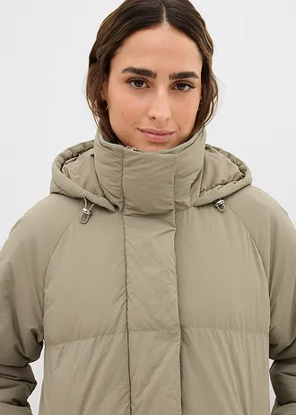 Lange gewatteerde jas • rookolijfgroen • bonprix online shop