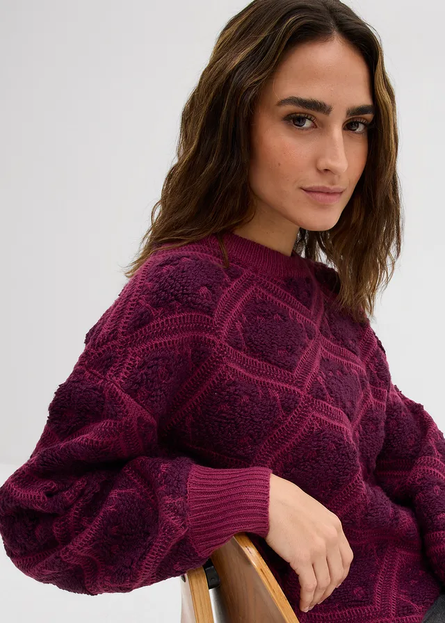 Pull en maille boxy • prune-sureau • product-page.page-title-suffix