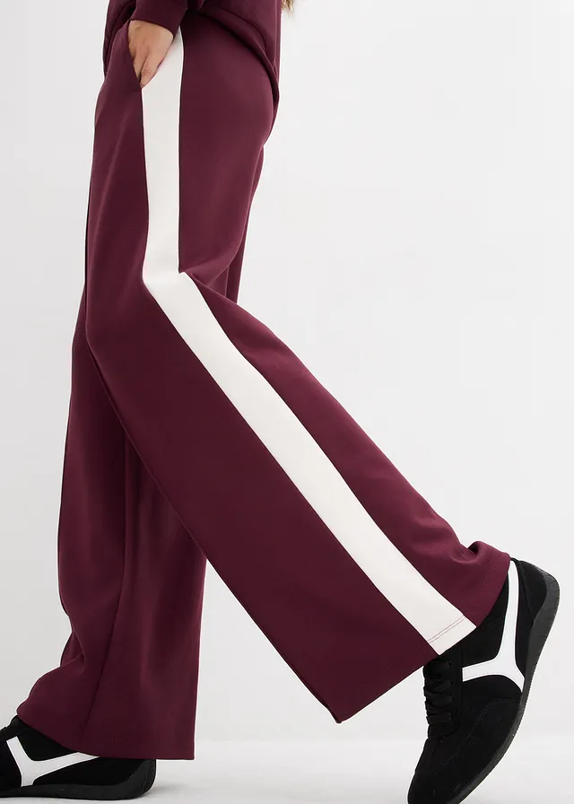 Sweatpants van interlock • wijnrood verticaal gestreept • bonprix online shop