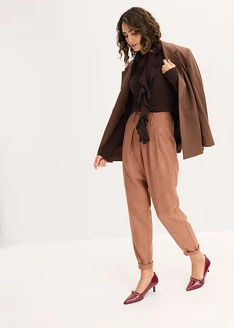 Fijngebreide trui in een soepele viscosemix • donkerbruin • bonprix online shop