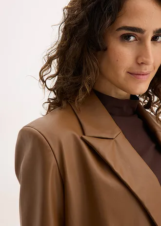 Oversize blejzr z umělé kůže • pimentová hnědá • bonprix obchod