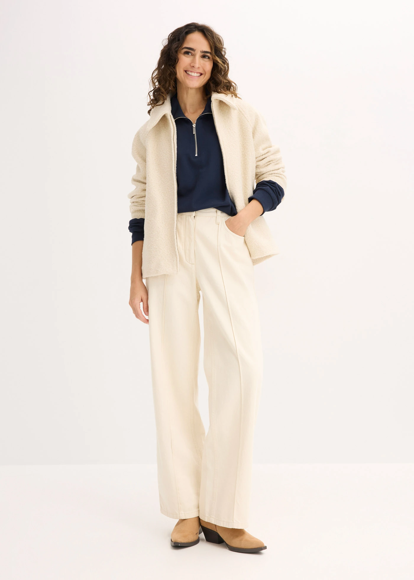 Oversize mikina se zipem • tmavě modrá • bonprix obchod