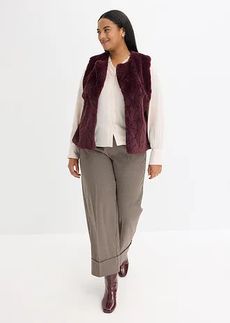 Gilet van imitatiebont, Kleur: wijnrood