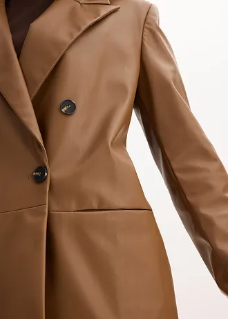 Oversize blejzr z umělé kůže • pimentová hnědá • bonprix obchod