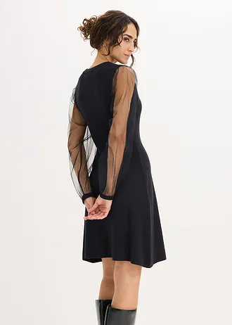 Robe fluide en maille • noir • Boutique bonprix