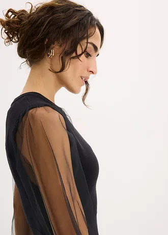 Robe fluide en maille • noir • Boutique bonprix