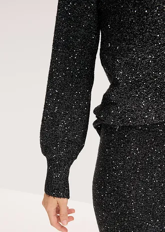 Trui met pailletten • zwart • bonprix online shop