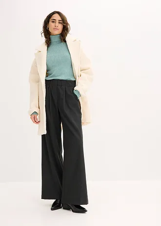 Geribde trui met glittergaren • rooksalie-zilverkleur • bonprix online shop