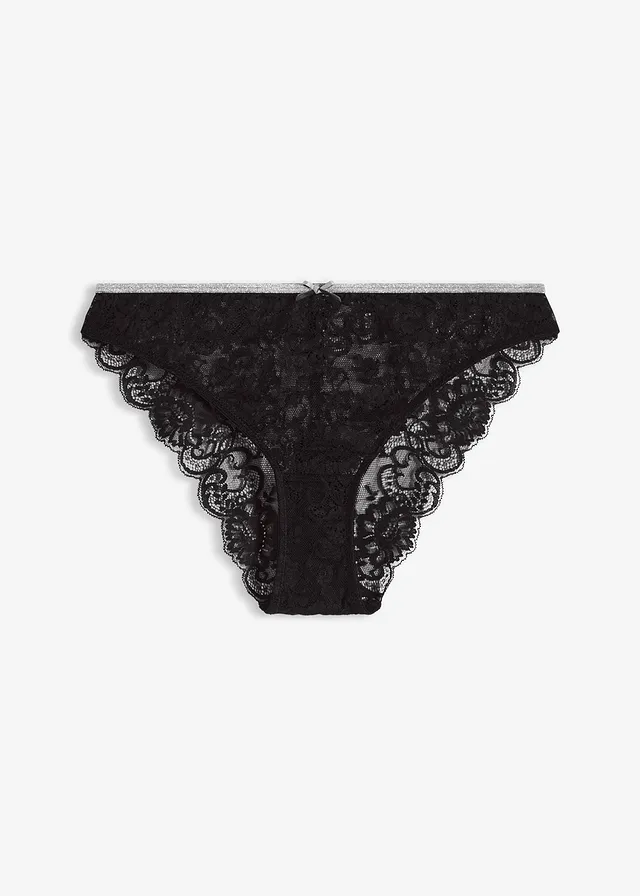 Slip en polyamide recyclé • noir/argenté • Boutique bonprix