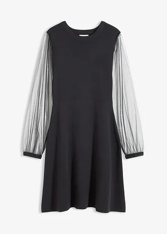 Gebreide jurk van een soepele viscosemix • zwart • bonprix online shop