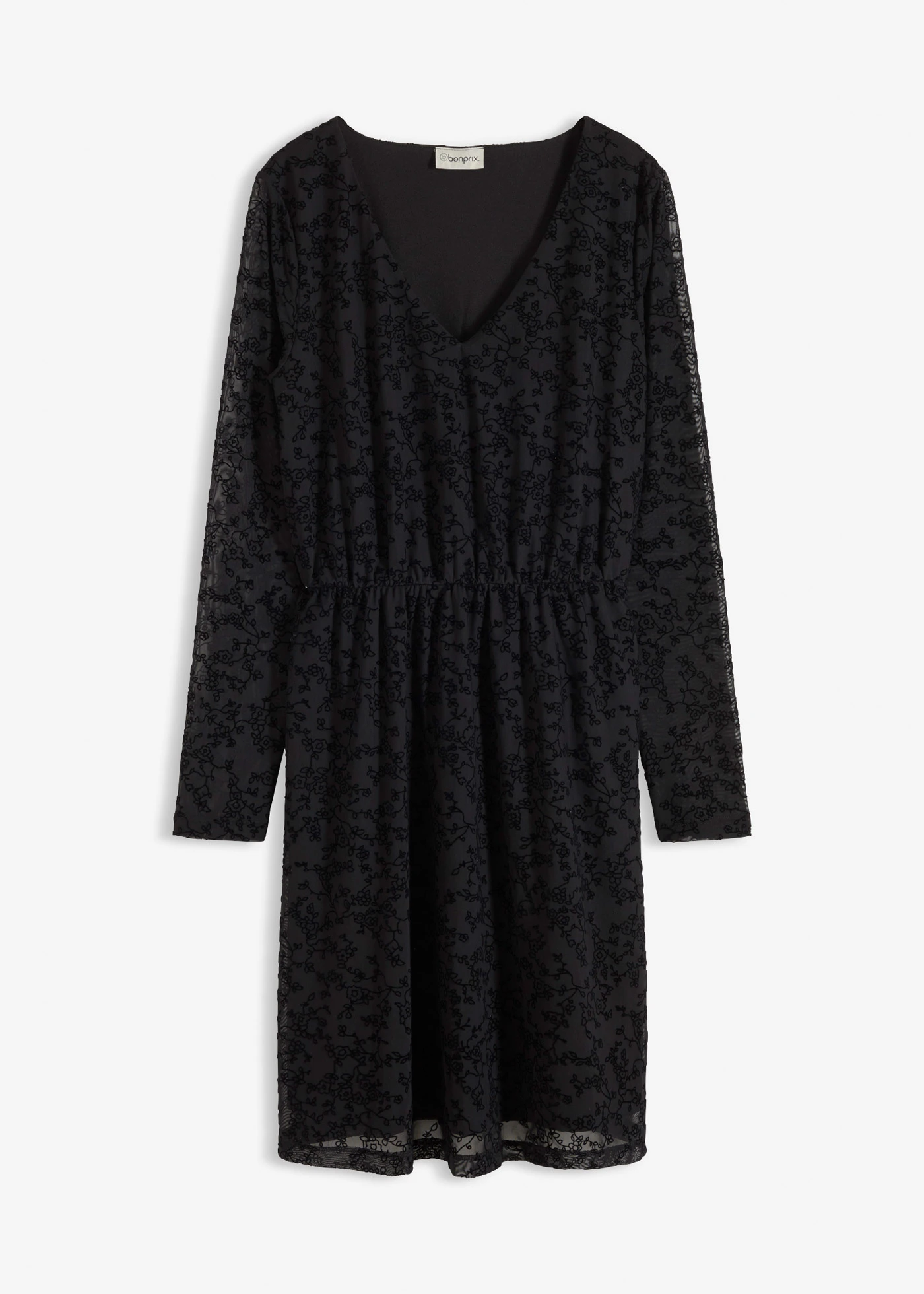 Jersey jurk van fluweel • zwart • bonprix online shop