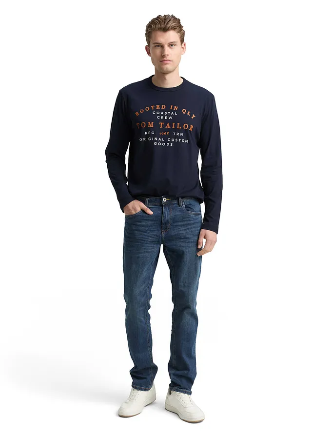 T-shirt manches longues Tom Tailor • bleu foncé imprimé • product-page.page-title-suffix