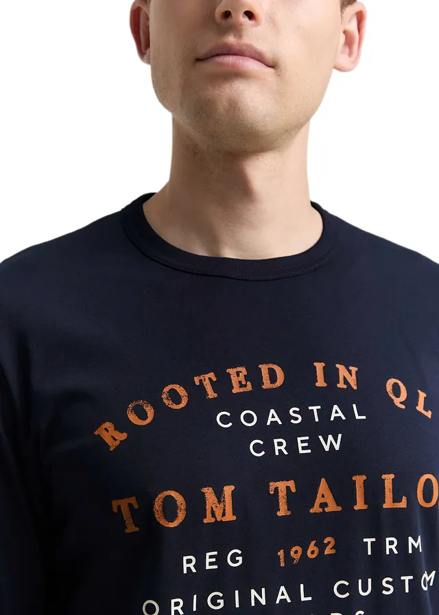 T-shirt manches longues Tom Tailor • bleu foncé imprimé • product-page.page-title-suffix
