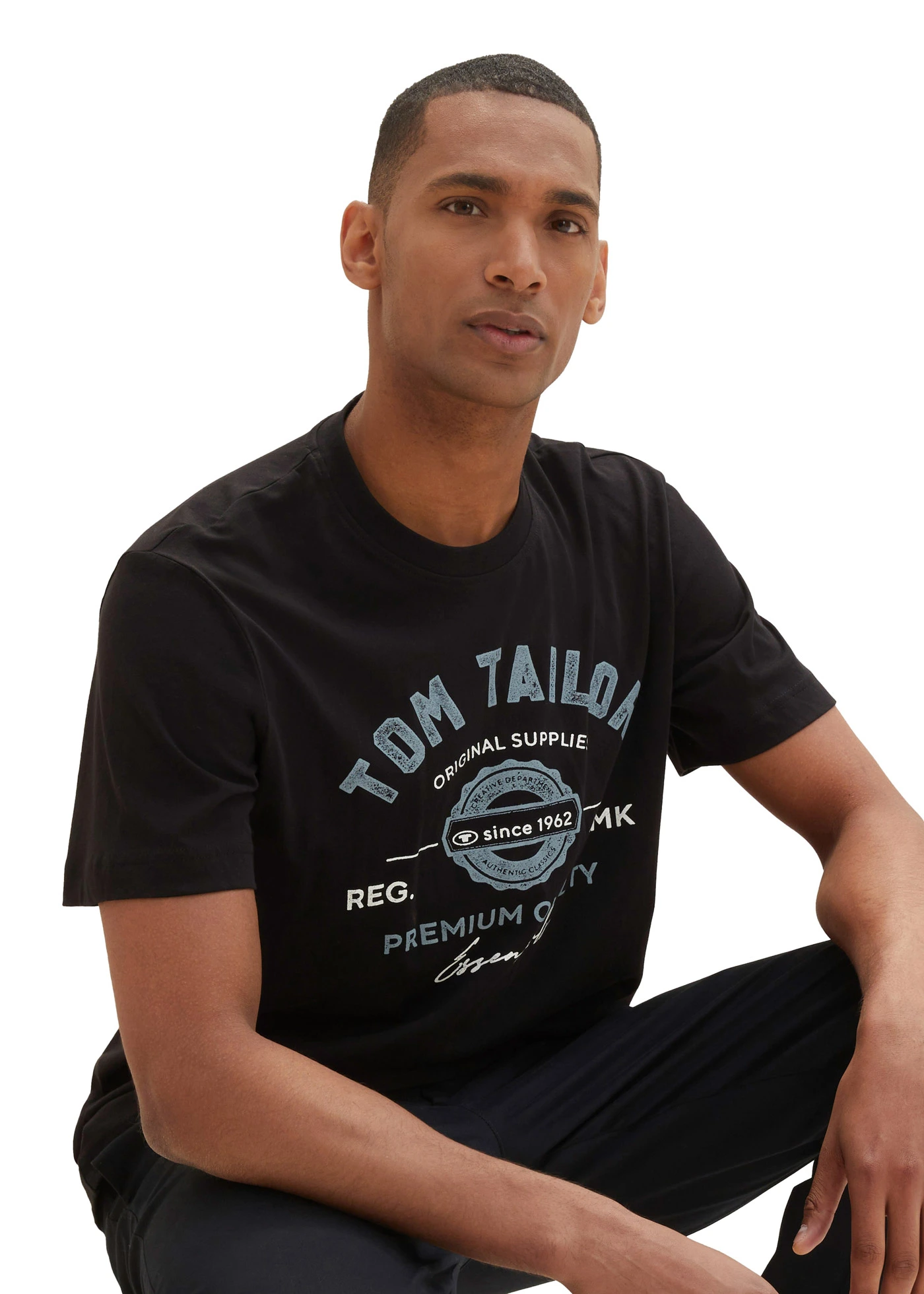 T-shirt Tom Tailor • noir imprimé • Boutique bonprix
