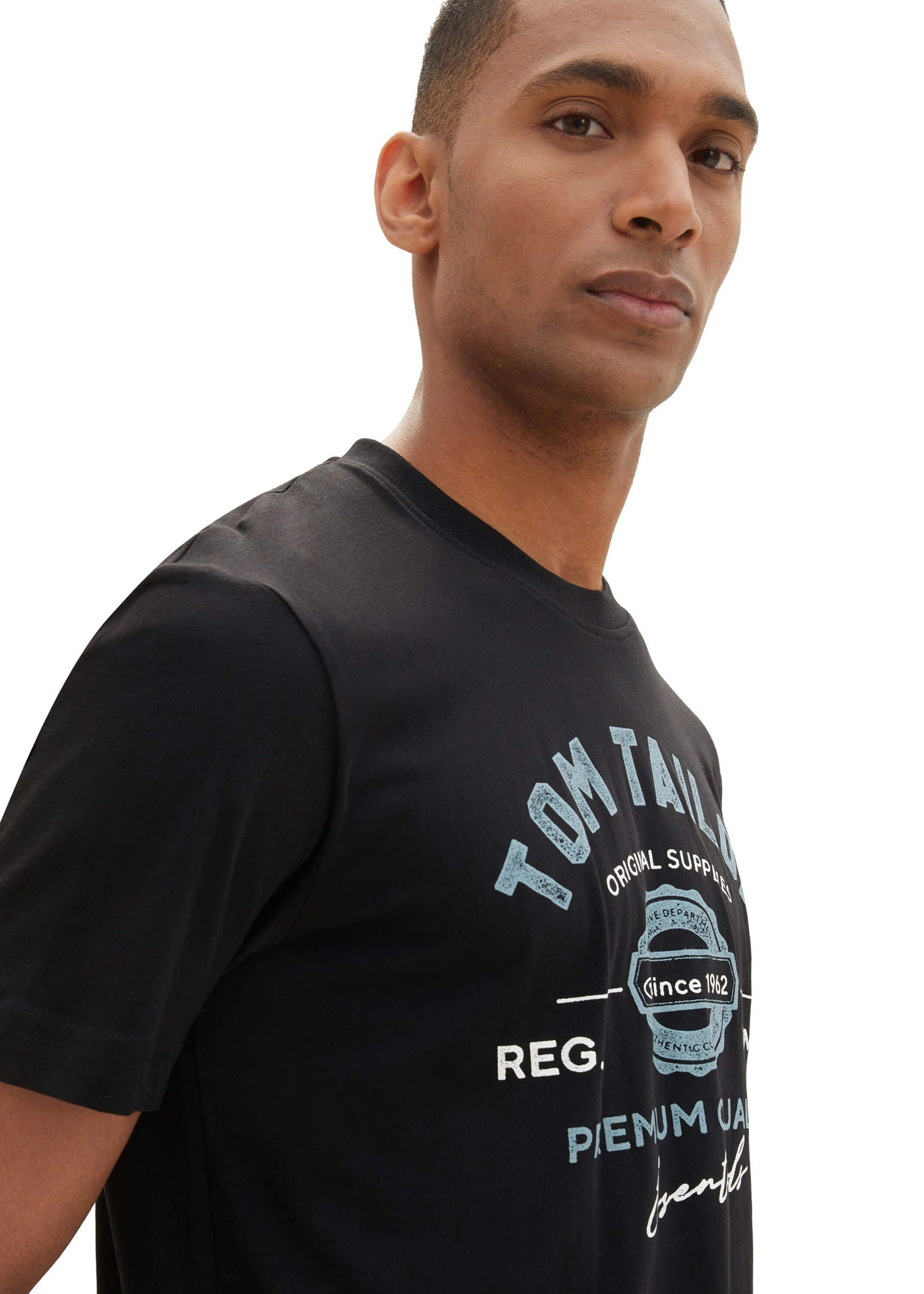 T-shirt marki Tom Tailor • czarny z nadrukiem • sklep bonprix