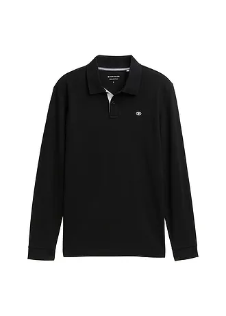 Tom Tailor poloshirt met lange mouwen, Kleur: zwart