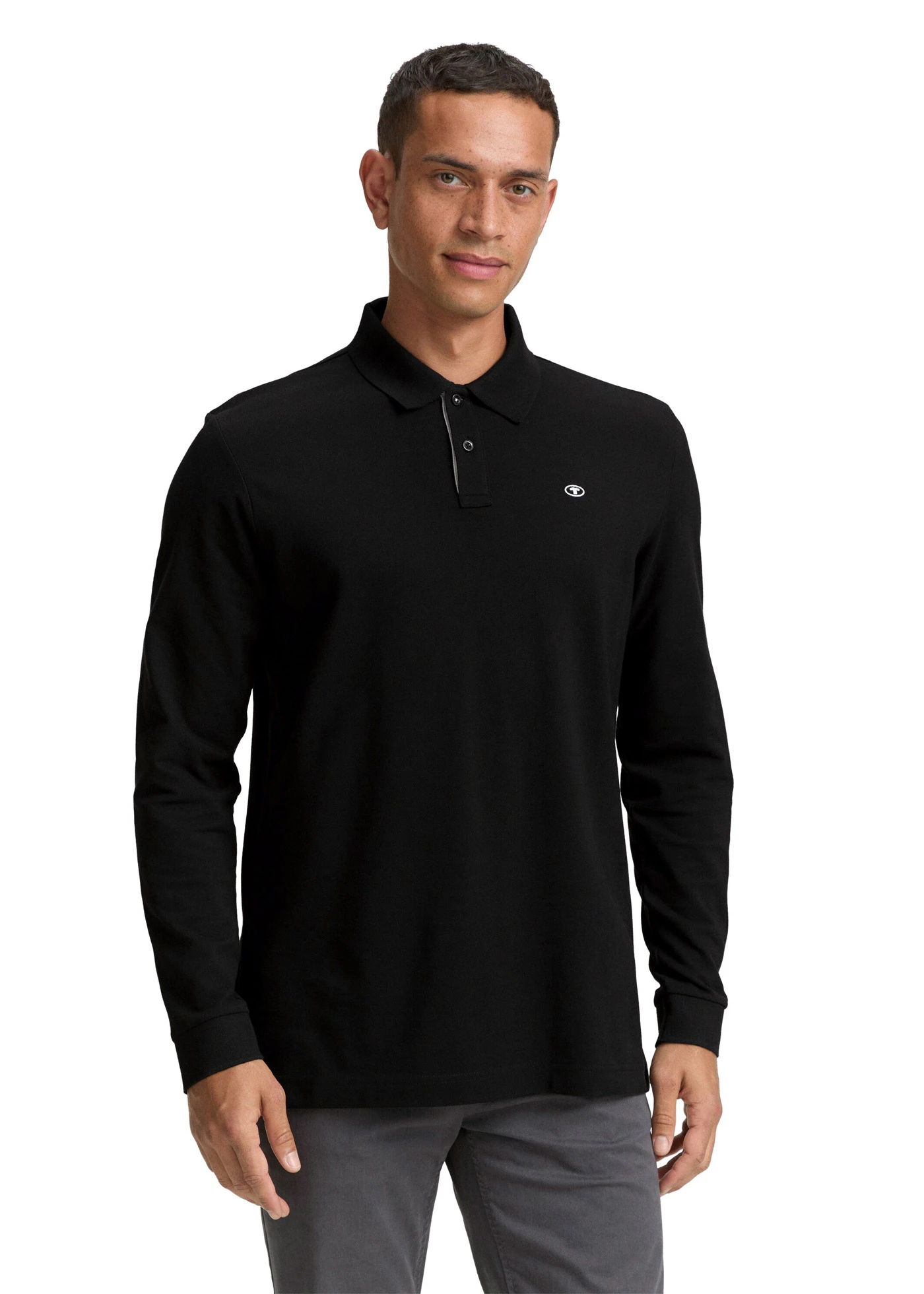 Tom Tailor poloshirt met lange mouwen • zwart • bonprix online shop