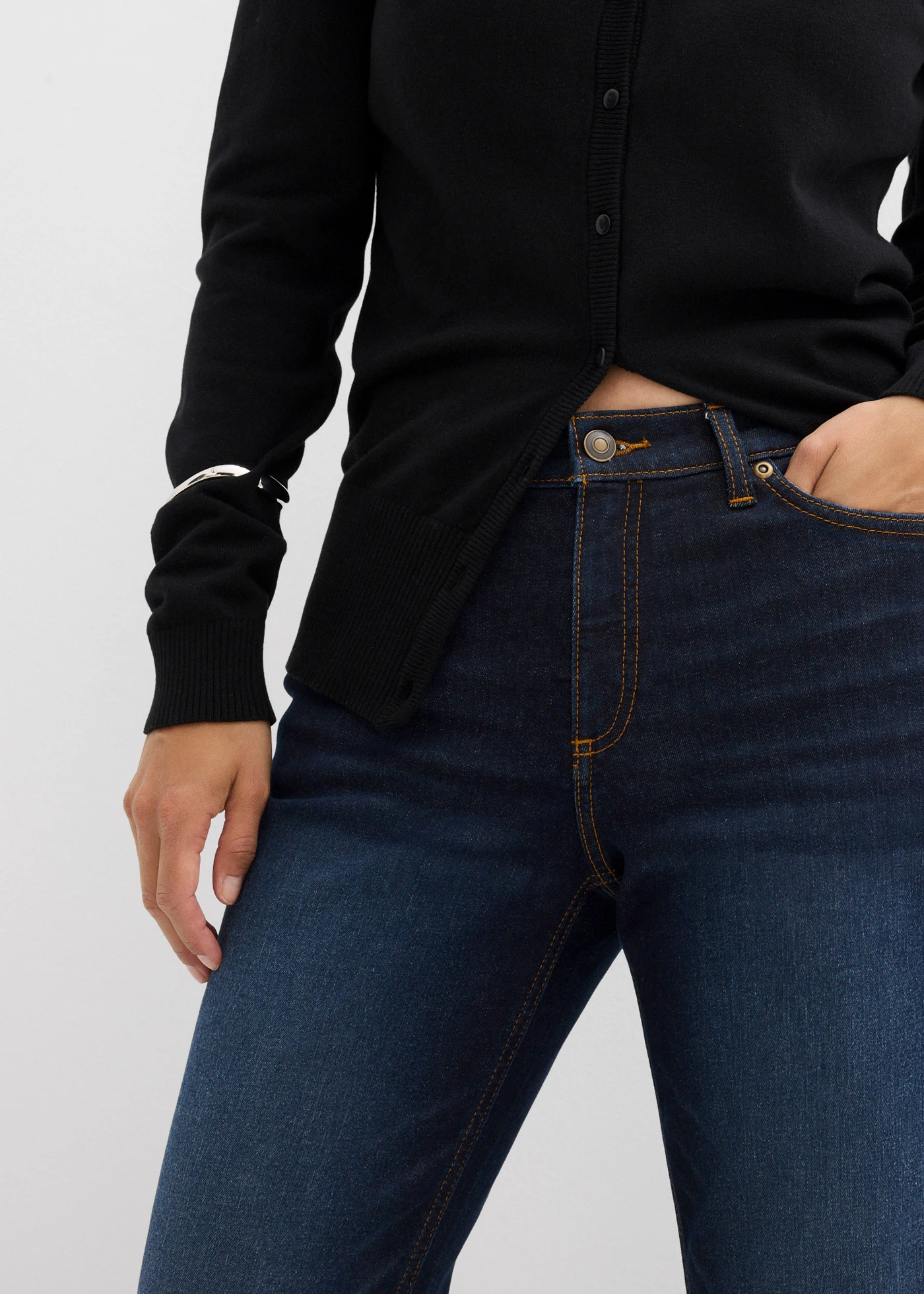 Džíny Bootcut, Mid Waist • tmavý denim used • bonprix obchod