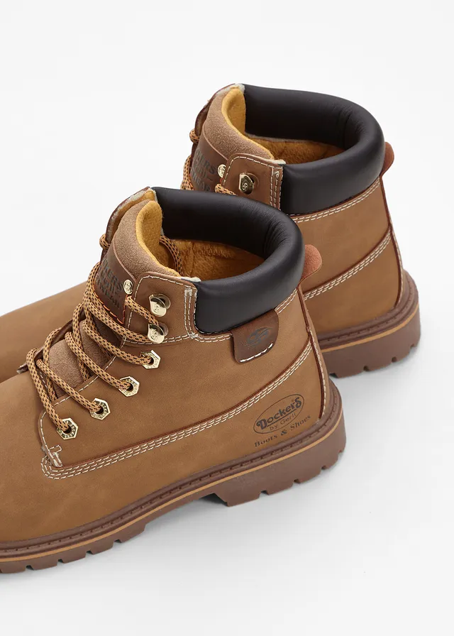 Bocanci cu șireturi Dockers by Gerli maro-camel • preţ 189,90 lei