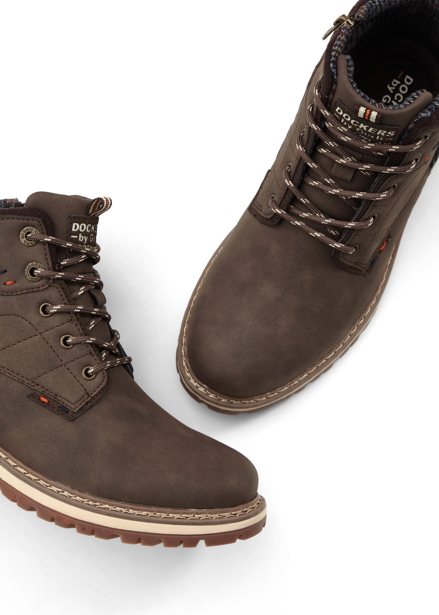 Šněrovací kotníková obuv Dockers by Gerli • hnědá • bonprix obchod