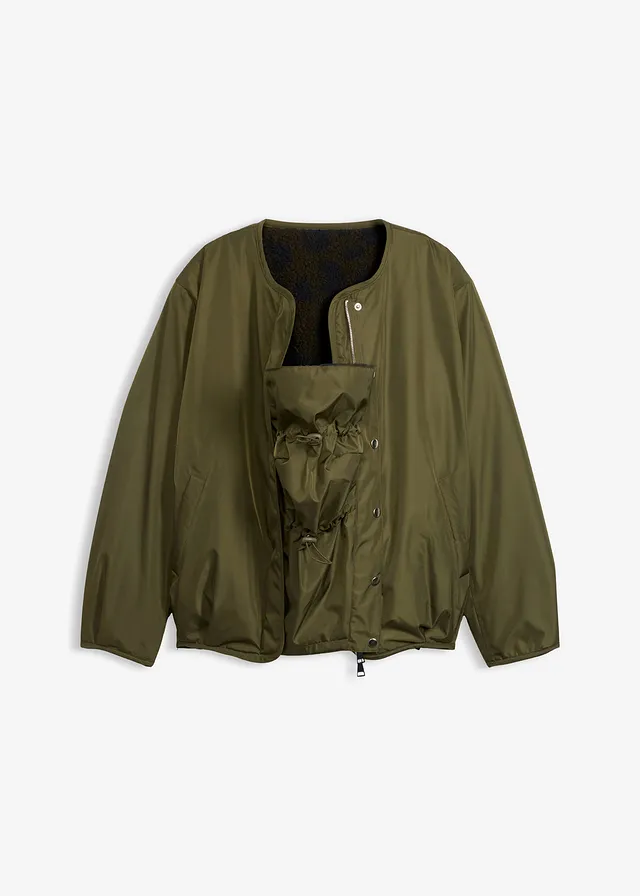 Oboustranná bunda bomber s nosicí vsadkou, 4 v 1 • tmavě olivovo-tmavě modrá • bonprix obchod