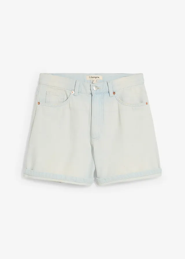 Jeans short high waist, low stretch
