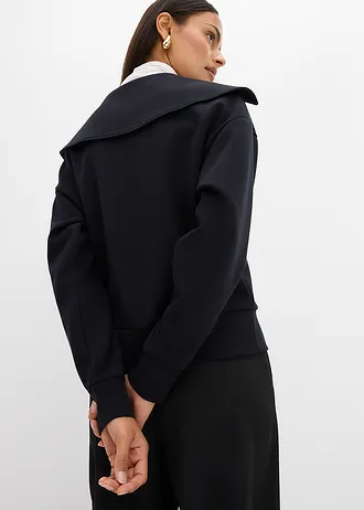 Sweat-shirt à col large • noir • Boutique bonprix