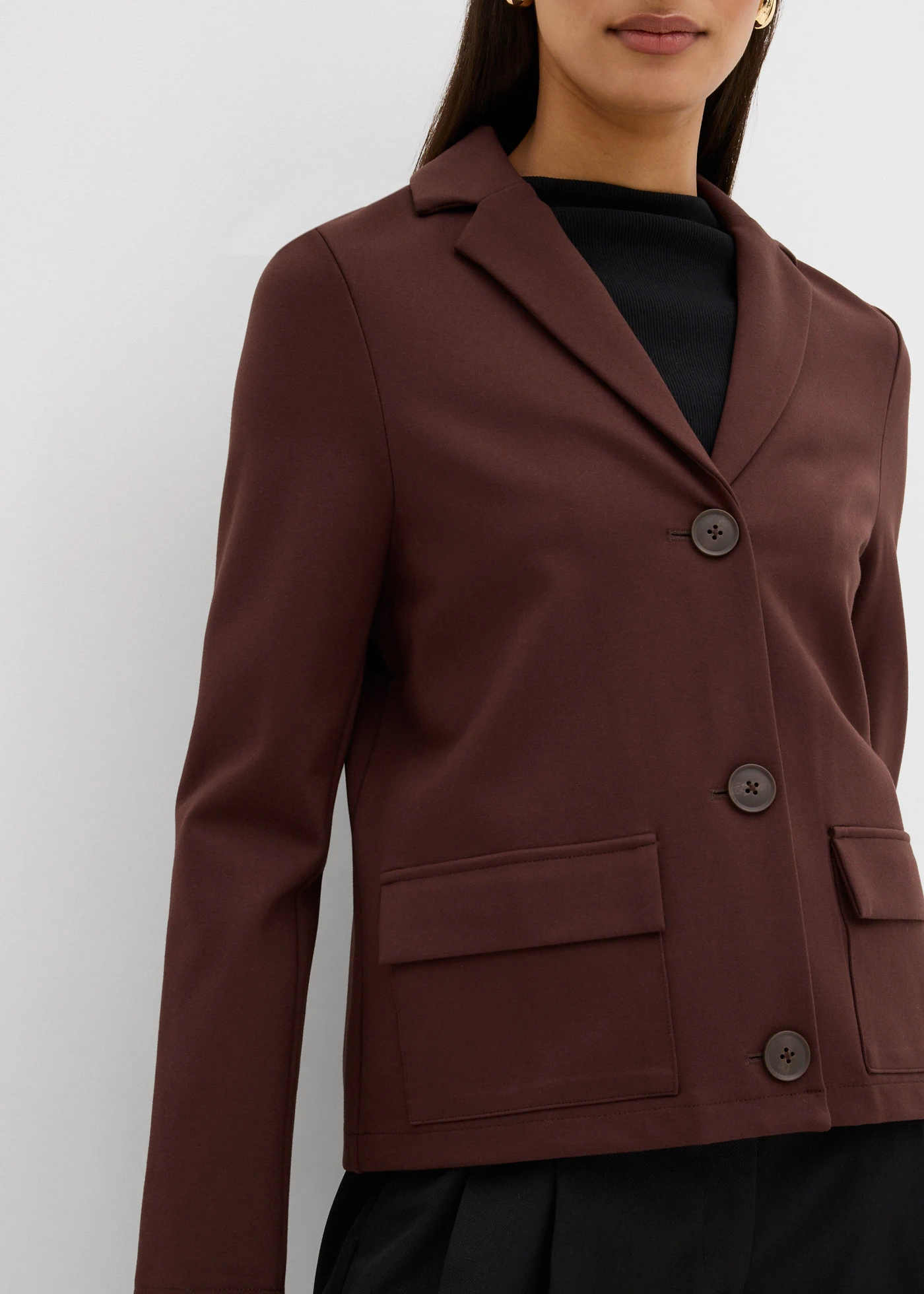 Blézer Punto di Roma anyagból • sötétbarna • bonprix áruház