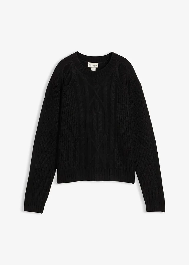 Hrubo pletený pulóver s osmičkovým vzorom