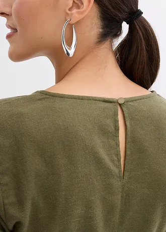 Robe légère en flanelle 100% coton • olive foncé • Boutique bonprix